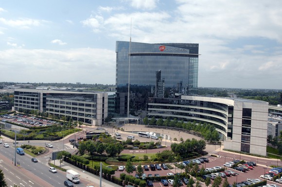 Aerial view of GlaxoSmithKline headquarters.