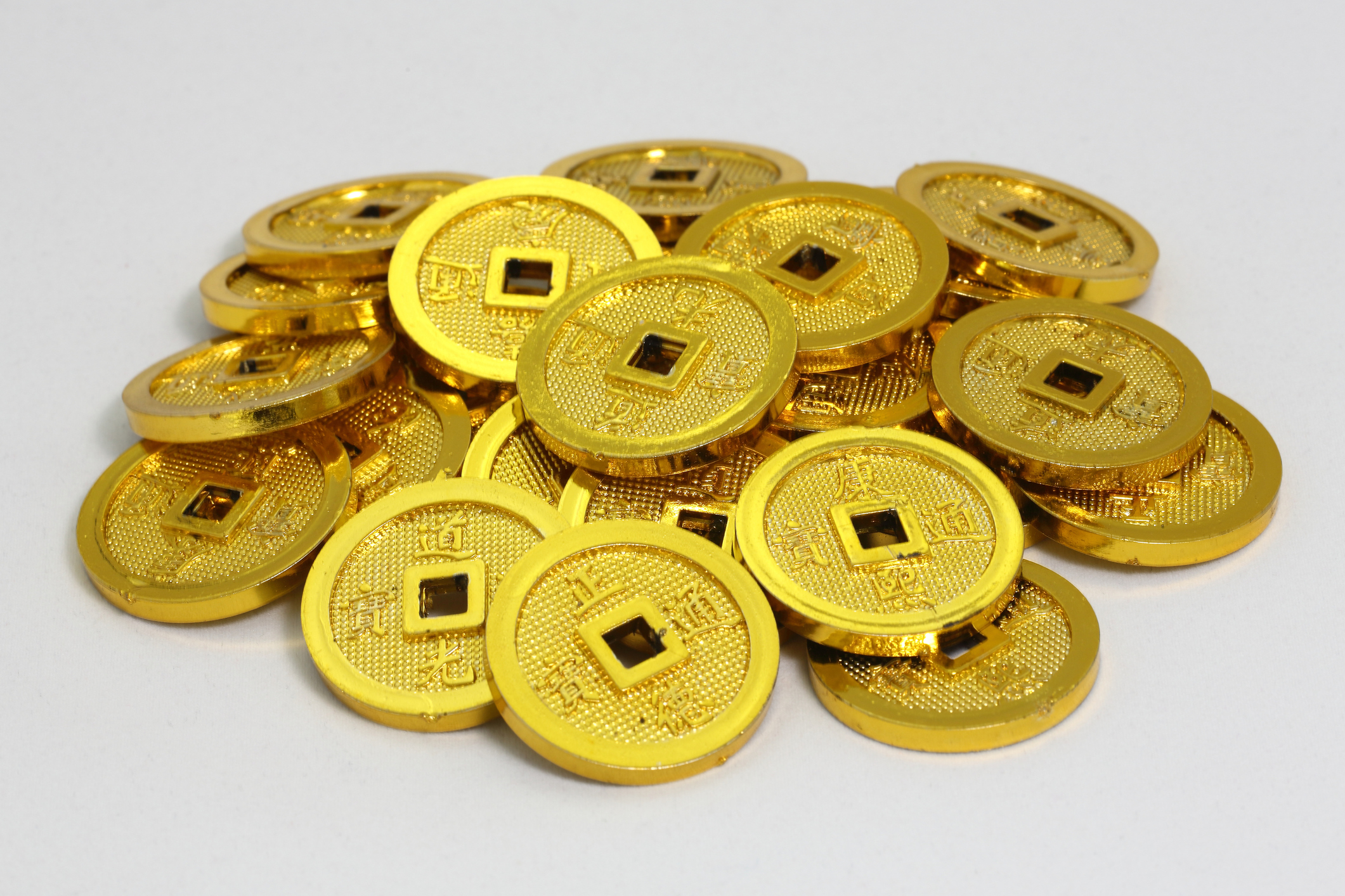Pile of Chinese gold coins