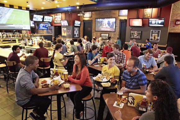 Diners at Buffalo Wild Wings