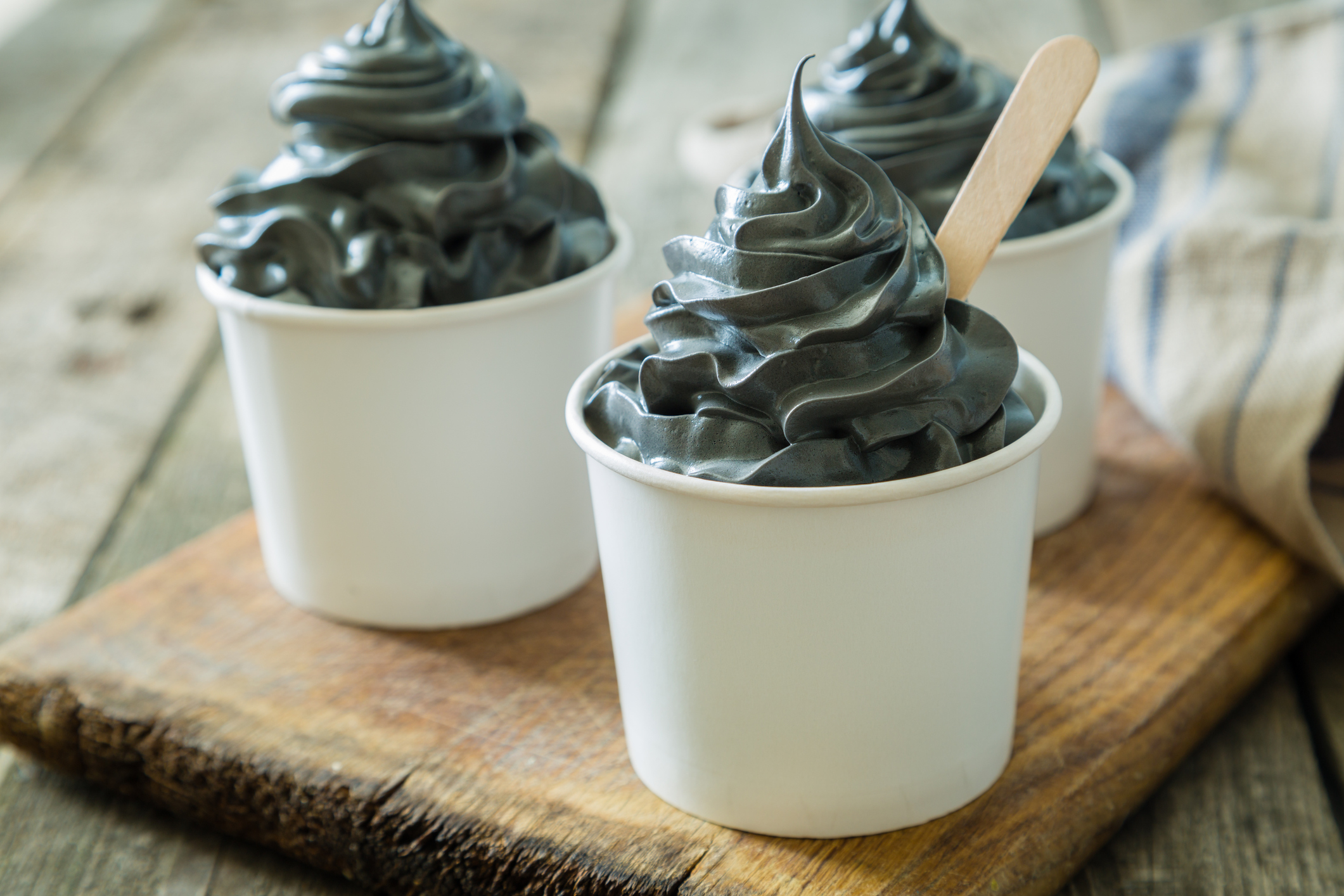 Charcoal ice cream. 