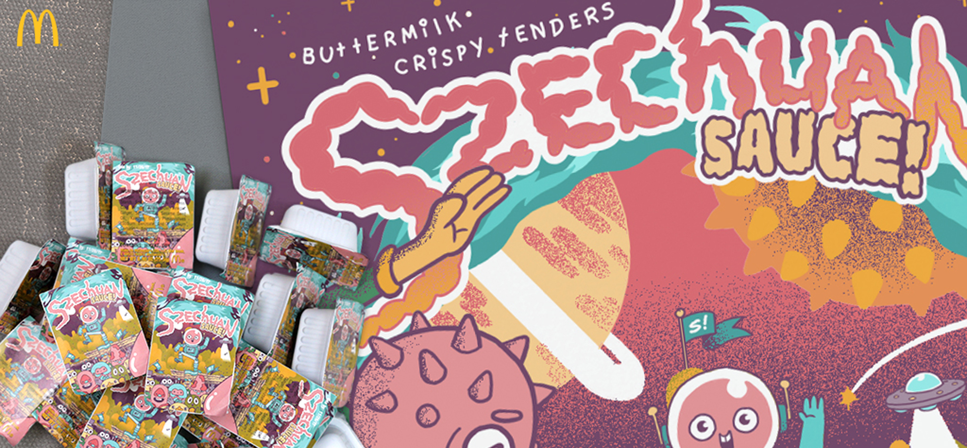 McDonald's Szechuan sauce display.