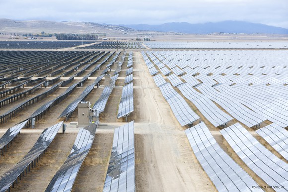 Utility-scale solar installation in the desert.