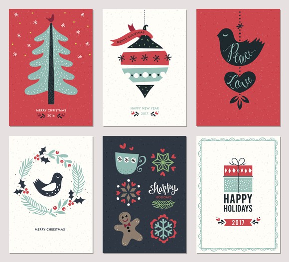 An illustration of holiday cards