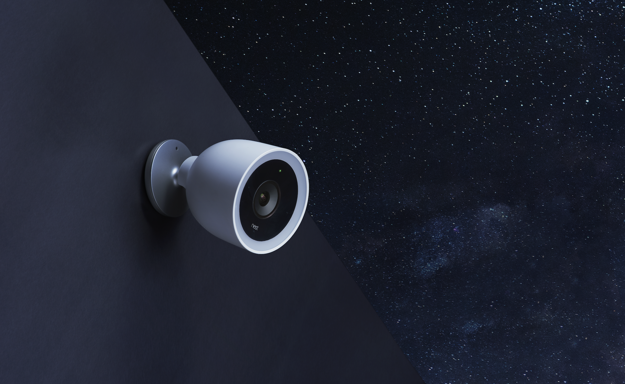 Nest Cam IQ Outdoor mounted outside at night
