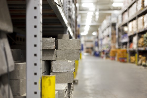 Bricks at a hardware store.
