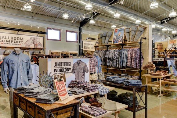 Mens wear showcased inside a Duluth store.