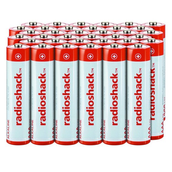 A block of a 36 Radio Shack batteries.