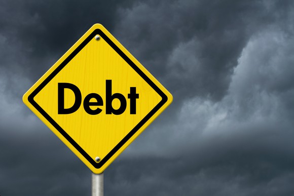 Debt road sign