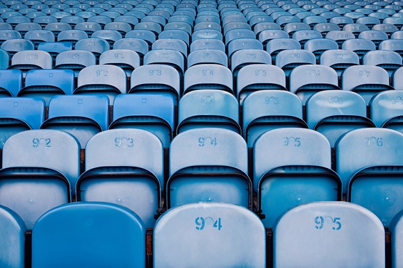 Empty seats in a stadium