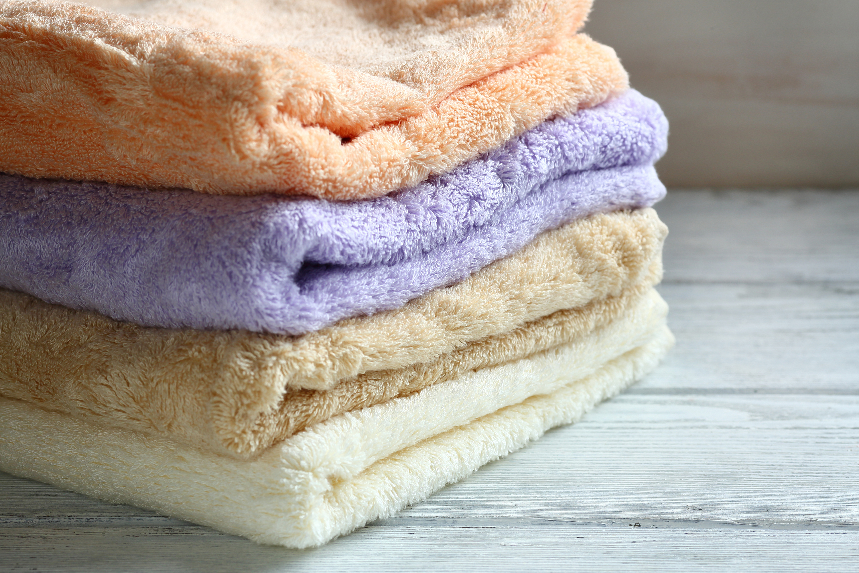 Stack of colored towels