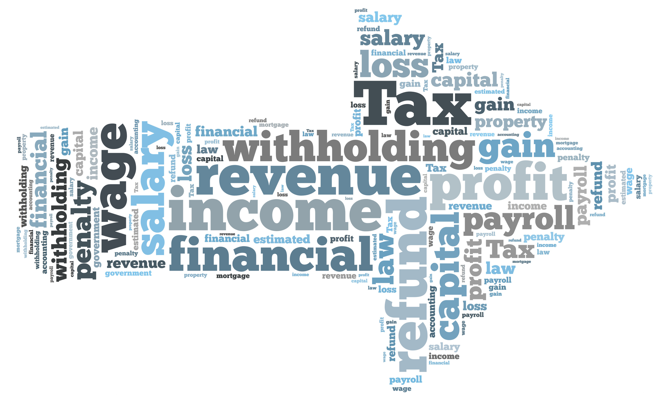 Word arrow with tax-related words