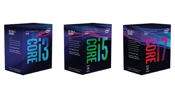 Boxed Intel Core i3, i5, and i7 processors.