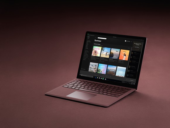 Spotify on a Windows laptop.