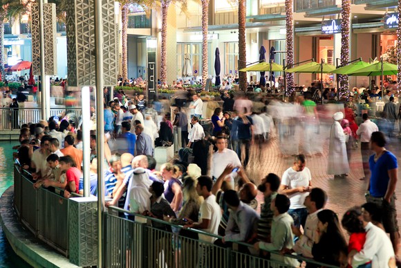 Shopping mall crowds