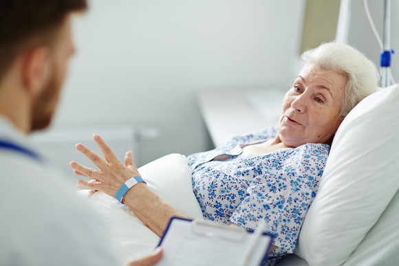 Senior woman with a doctor