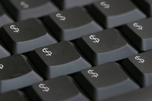 Keyboard keys all with dollar signs on them.