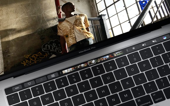 A shot of the MacBook Pro's Touch Bar.
