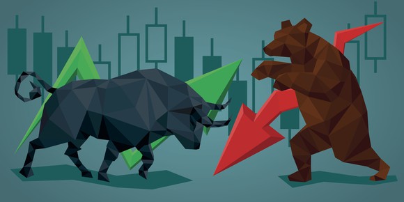 Bull and bear cartoons.