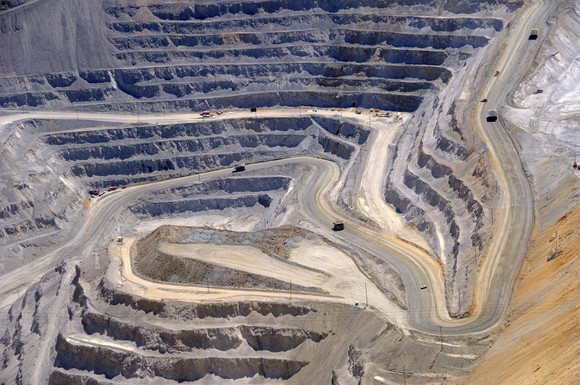 Deep surface mining pit