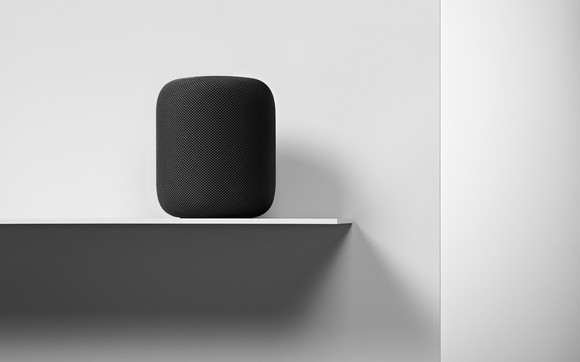 HomePod on a shelf