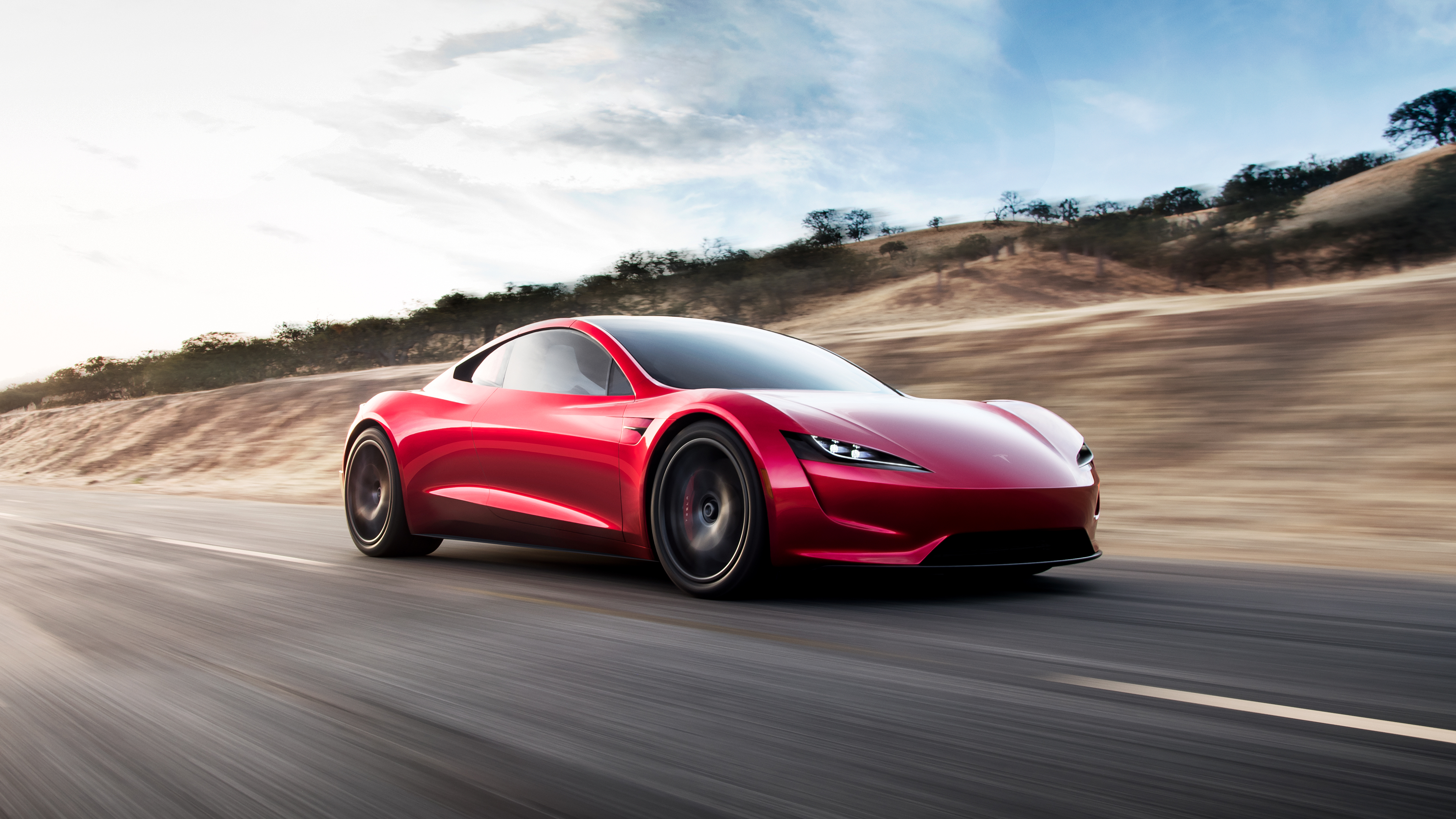 Second-generation Tesla Roadster driving on a road