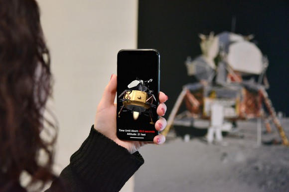 Apple's iPhone X being used for augmented reality.
