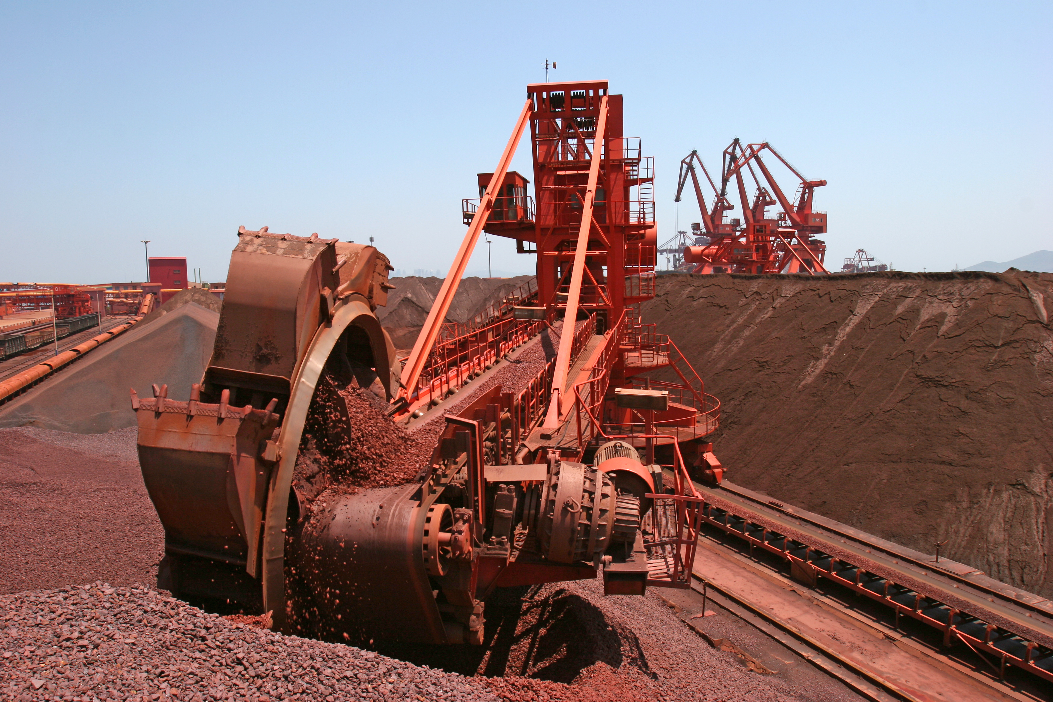 Digging equipment at an iron ore mine.