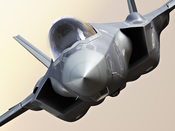 F-35 fighter jet seen head-on