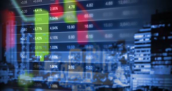 An image of a computer screen showing stock prices.