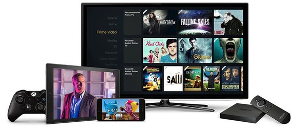 Amazon Prime Video on a tablet, smarpthone, and Fire TV.