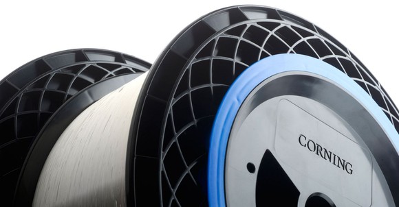 A spool of Corning's optical fiber.