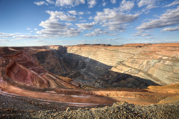 An open-pit mine.