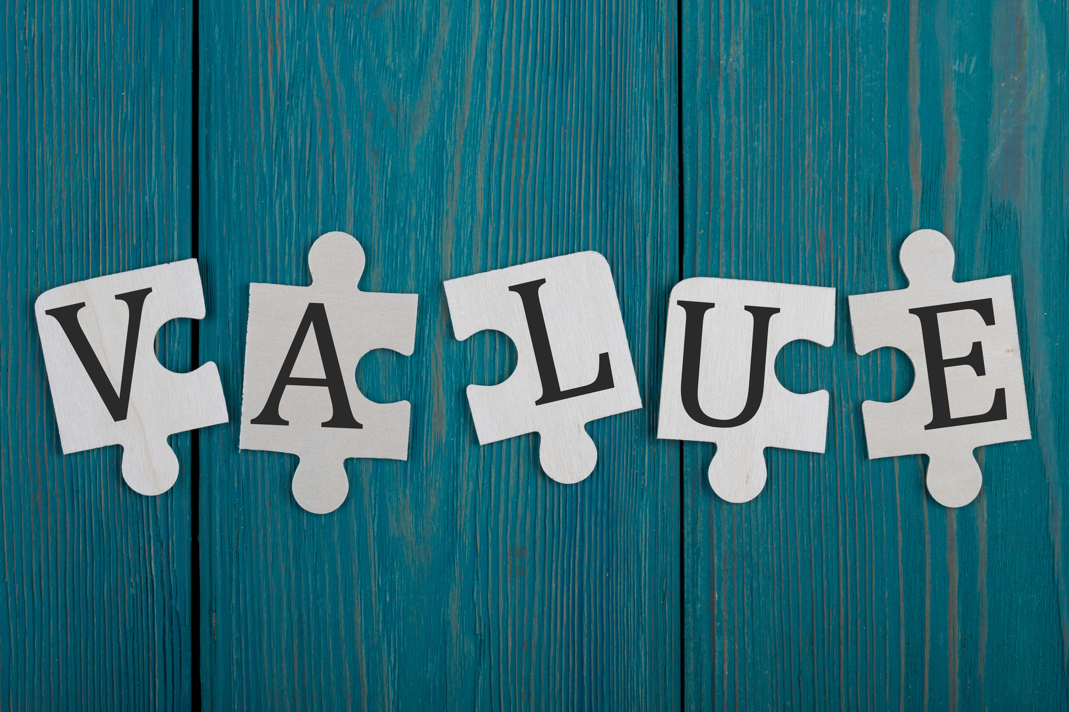 Puzzle pieces spelling value