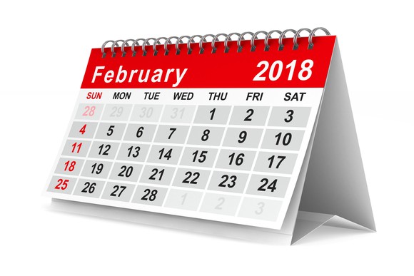 February 2018 caledar