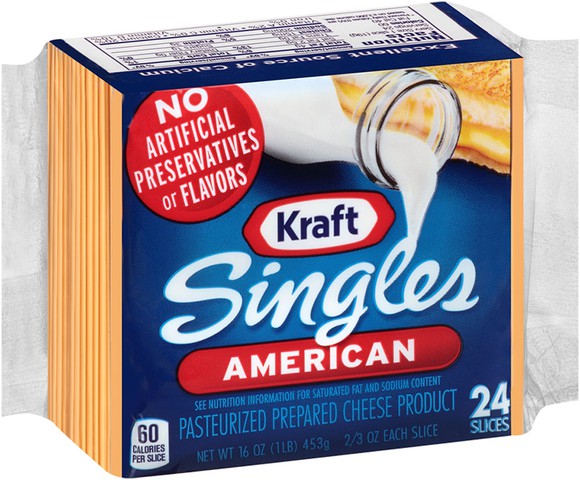 A package of Kraft american cheese singles