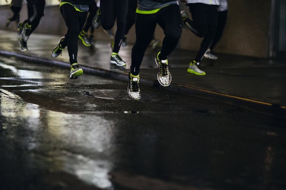 Runners at night