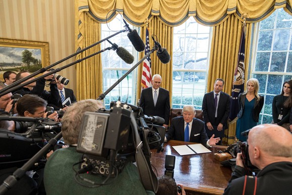President Donald J. Trump signs Presidential Memorandum Regarding Construction of the Dakota Access Pipeline.