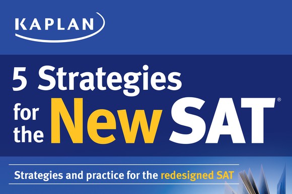 Blue page featuring Kaplan's SAT prep strategies.