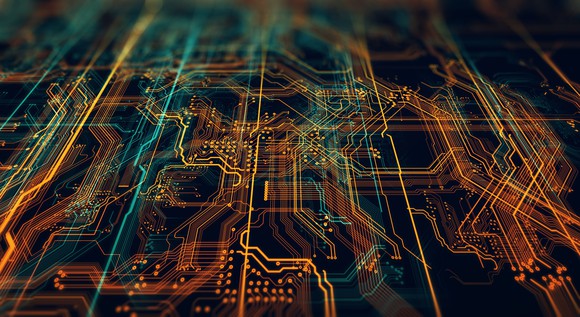 Image of the inside of a processor.