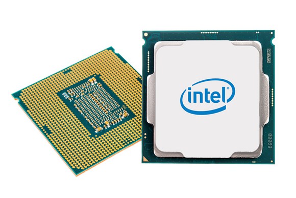 An Intel Core processor front and back.