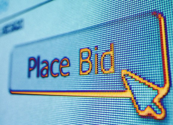 Screen shot of place bid button on a website.