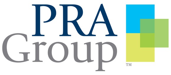 Logo for PRA Group, with three squares of different colors overlapping.