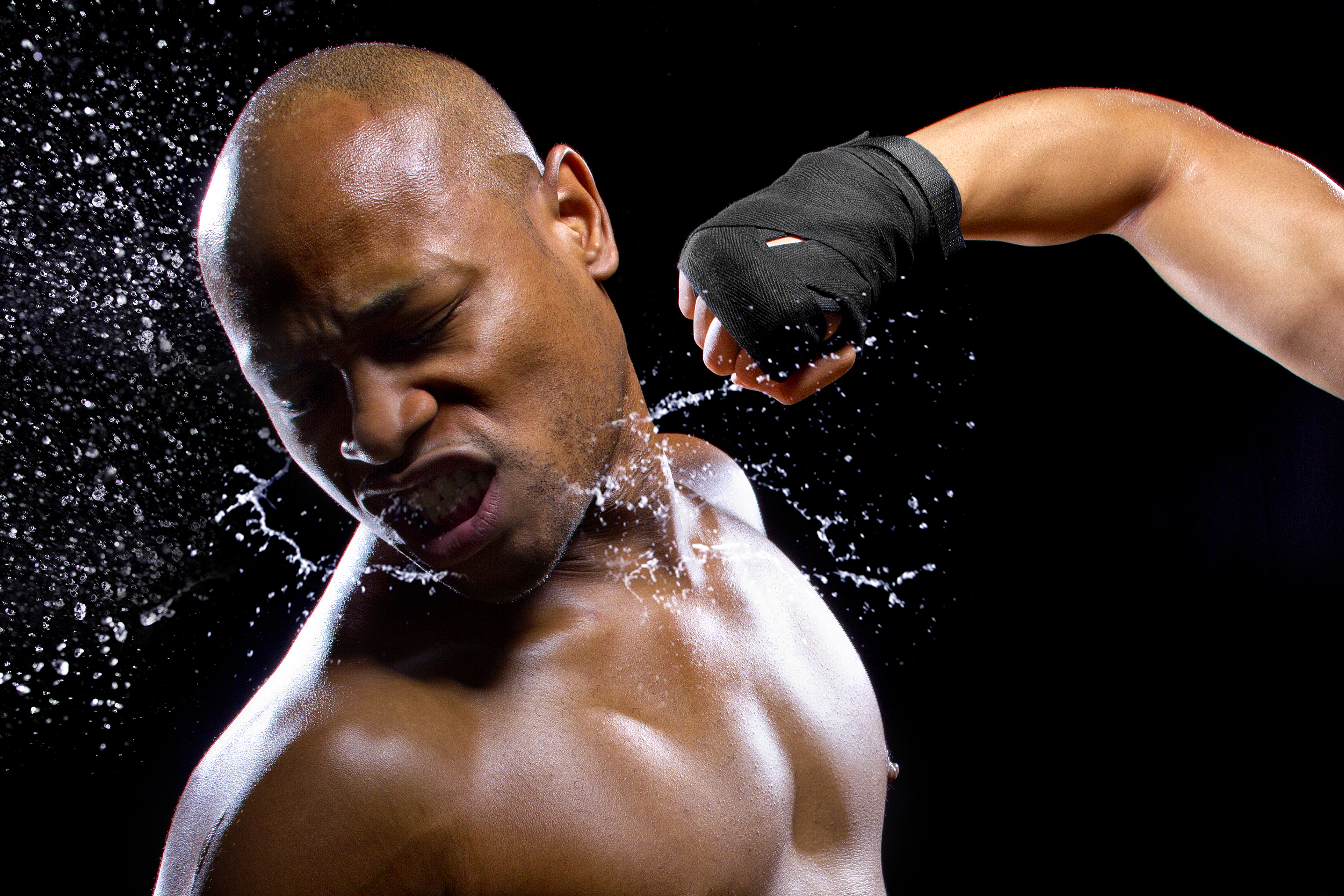 Mixed martial artist getting punched
