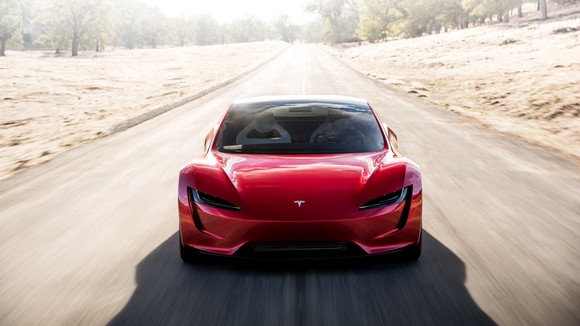 Front view of new Tesla Roadster