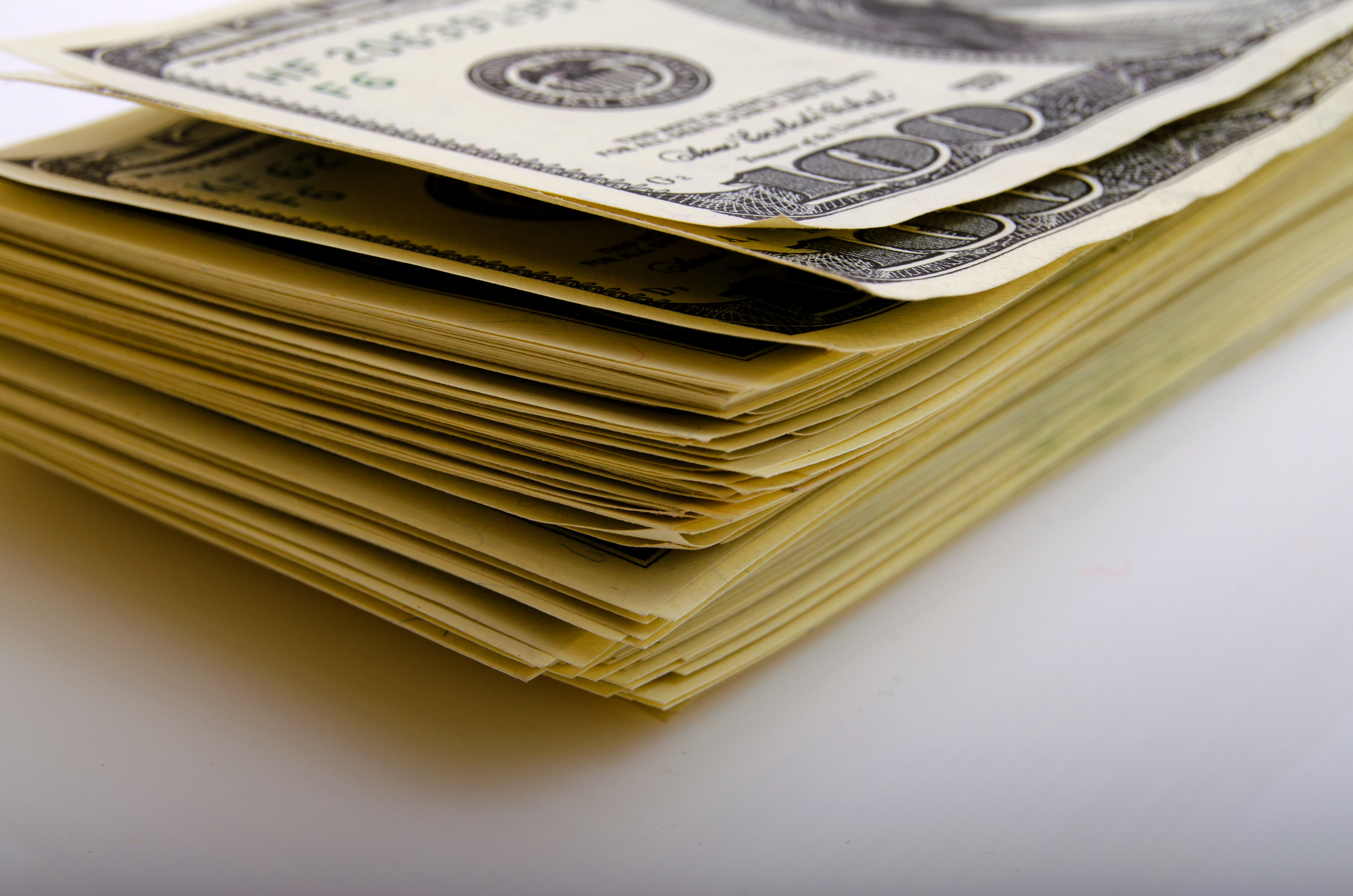 A stack of $100 bills.