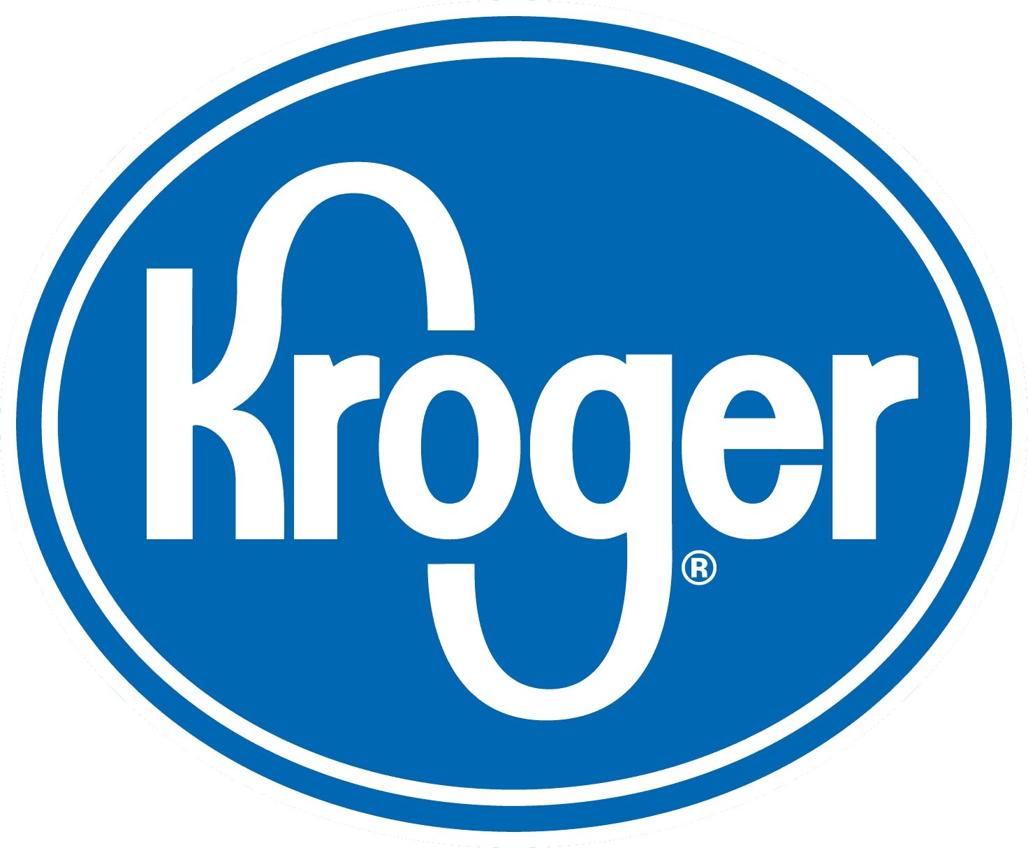 Kroger logo in blue on white background.