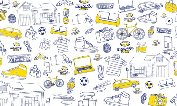 An illustration depicting a number of household, clothing, and electronic items.