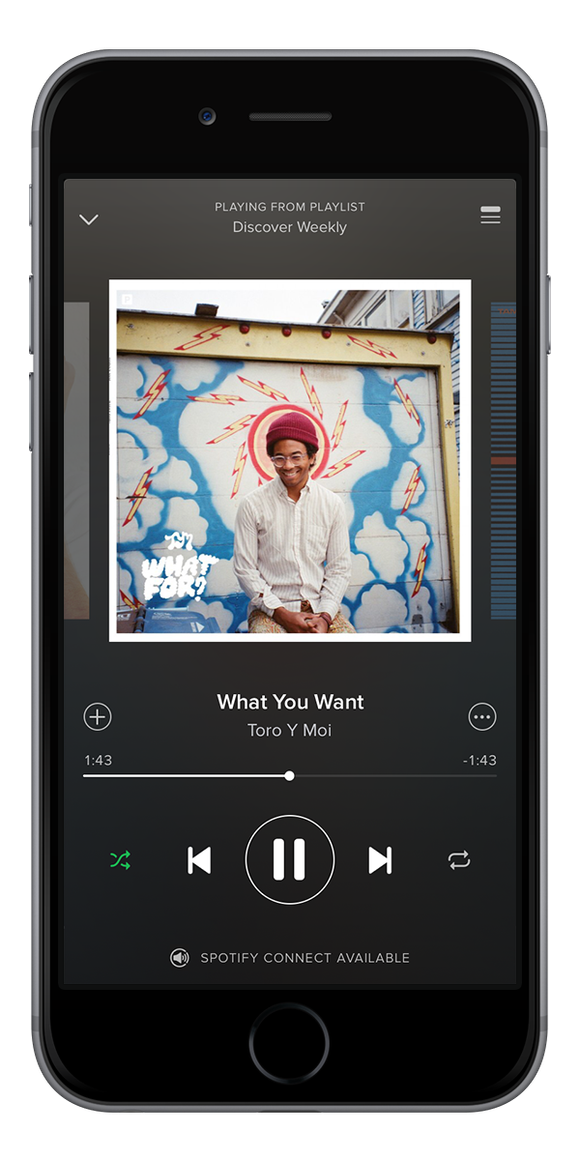 Spotify on an iPhone