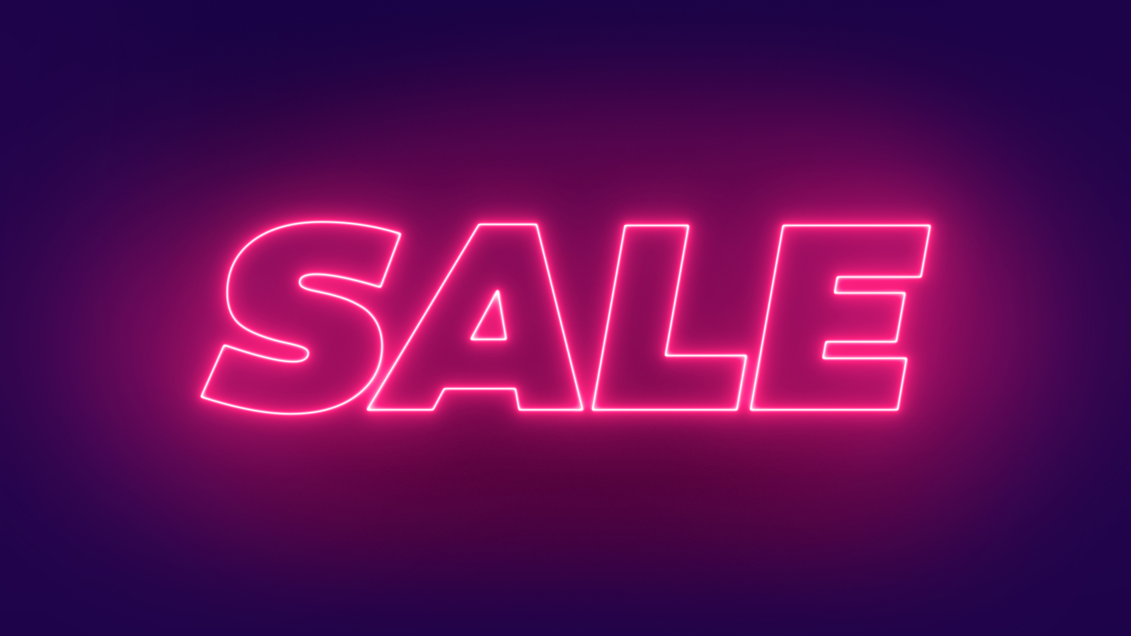 Neon Sale sign.