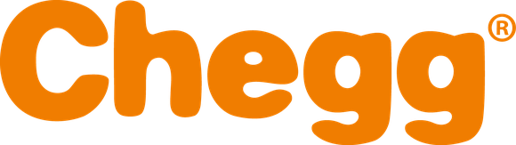 Chegg logo (printed word "Chegg" in orange on white background).